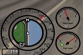 Velocimetro + Marcador de Nitro e Combustivel para GTA San Andreas
